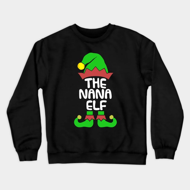 Nana Elf Matching Family Group Christmas Party Pajama Crewneck Sweatshirt by silvercoin